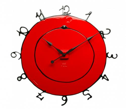 Часы настенные Round The Clock красные 77 см • Gaetano Pesce